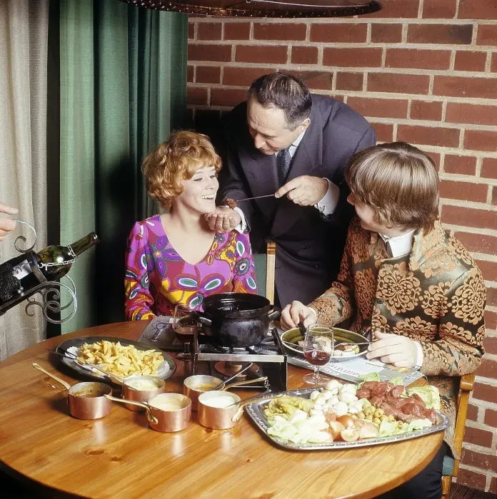 Framed Print : Fondue. A dish that had its breakthrough in the 60s and 70s Framed Print : Fondue. A dish that had its breakthrough in the 60s and 70s