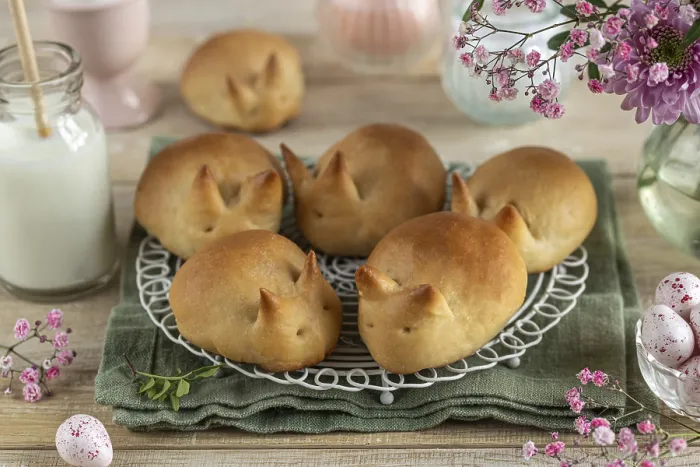 Framed Print : Food, Funny bunny buns. Holiday bake idea