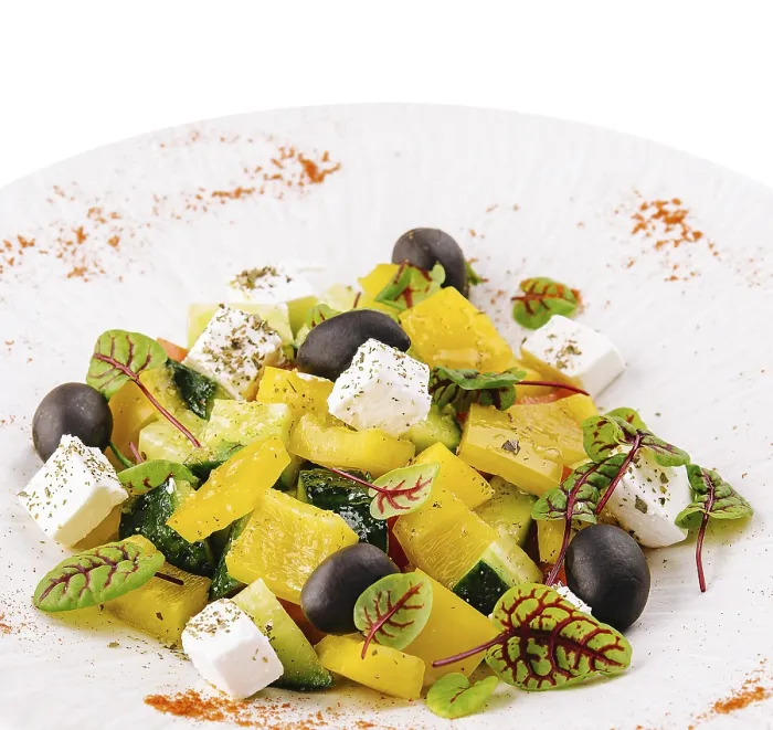 Framed Print : Food, Greek salad with feta cheese