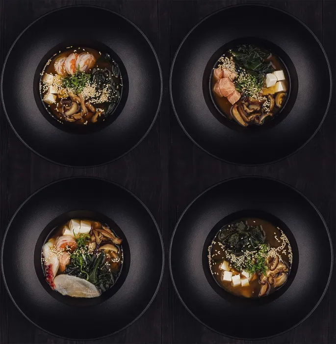 Framed Print : Food, Plates with different types of Thai soup
