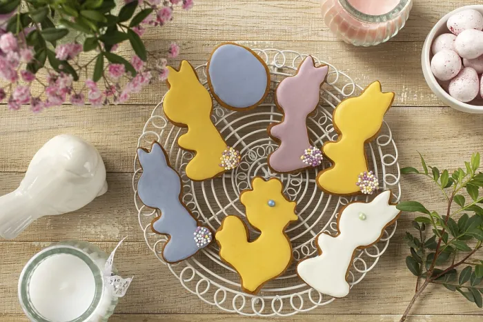 Framed Print : Food, Sweet and tasty icing cookies for Easter