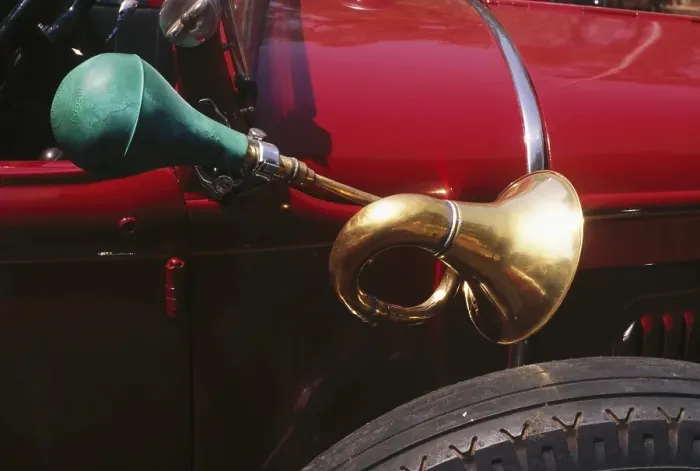 Framed Print : Ford 1930, antique car horn, india