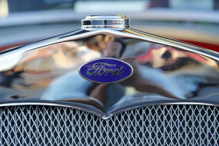 Framed Print : Ford logo on radiator of an oldtimer Framed Print : Ford logo on radiator of an oldtimer