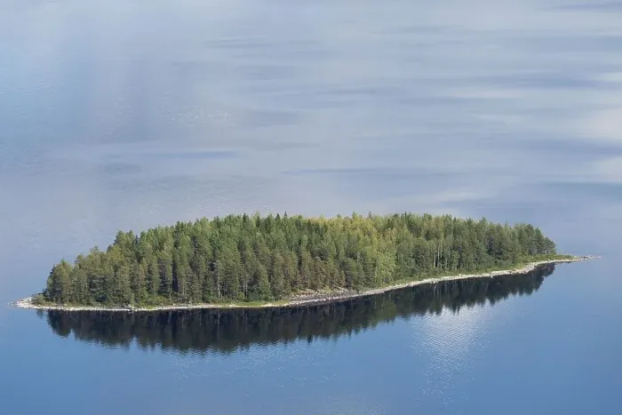 Framed Print : Forested island, Lake Pielinen