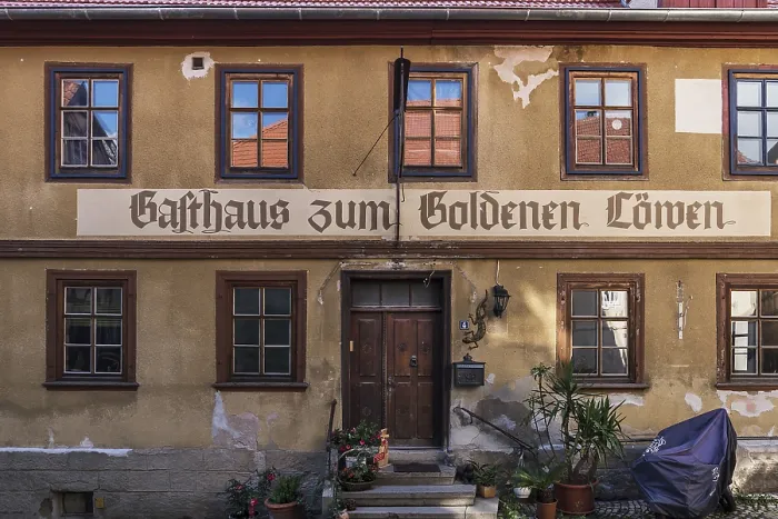 Framed Print : Former, old inn Zum Goldenen Lowen Framed Print : Former, old inn Zum Goldenen Lowen