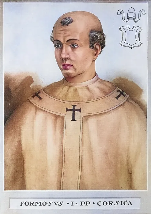 Framed Print : Formosus (born ca. 816, died 4 April 896 in Rome) was pope from 891 to 896