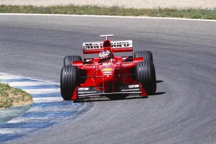Framed Print : Formula 1 World Champion Michael Schumacher on the track in the Ferrari F399, German GP at the Hockenheimring, 1 August 1999 Framed Print : Formula 1 World Champion Michael Schumacher on the track in the Ferrari F399, German GP at the Hockenheimring, 1 August 1999