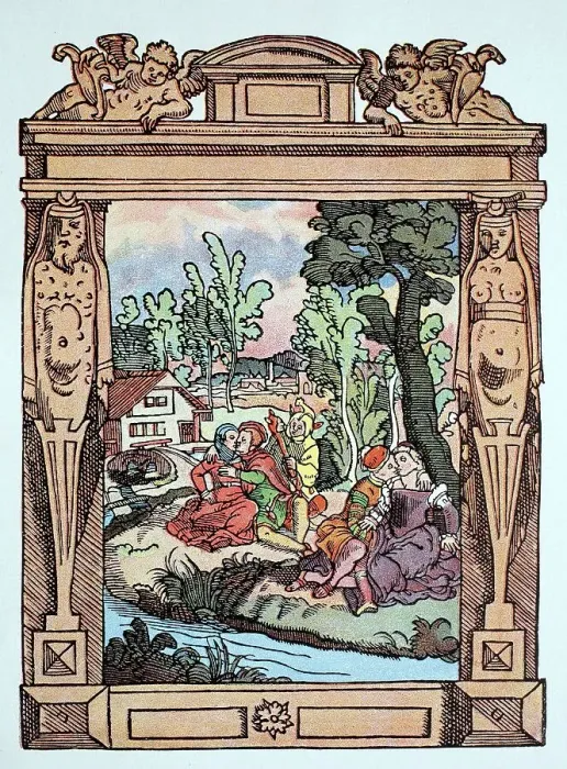 Framed Print : Fornication, illustration in a book