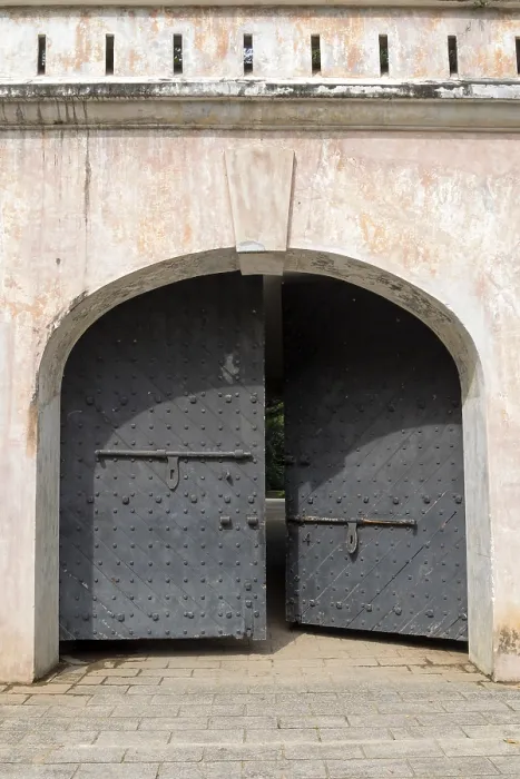 Framed Print : Fort Canning Gate is the remains of the old fort built on the top of the hill in middle of 19th century in Singapore