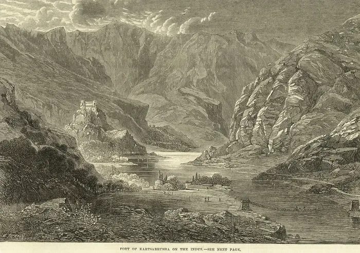 Framed Print : Fort of kartsabrusha on the indus, India, Asia Framed Print : Fort of kartsabrusha on the indus, India, Asia