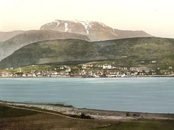 Framed Print : Fort William and the mountain Ben Nevis
