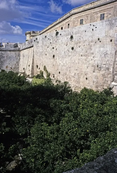 Framed Print : Fortified city walls of Mdina, Malta 1998