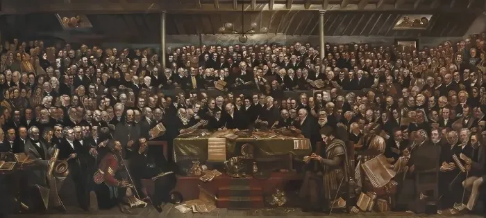 Framed Print : Founding meeting of the Free Church of Scotland Framed Print : Founding meeting of the Free Church of Scotland
