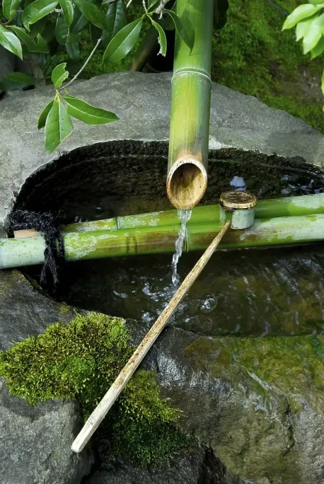 Framed Print : Fountain and bamboo ladle, Ryoanji Framed Print : Fountain and bamboo ladle, Ryoanji