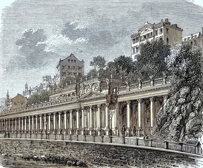 Framed Print : The Mill Fountain Colonnade in Karlovy Vary