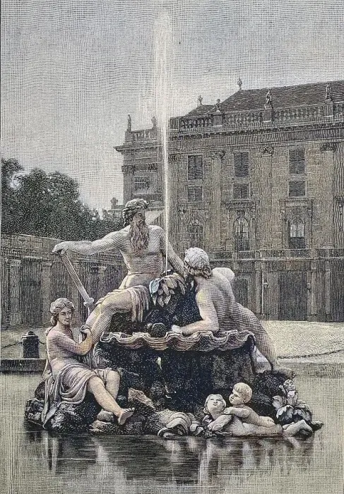 Framed Print : The fountain in the forecourt of the imperial Schoenbrunn Palace in Vienna