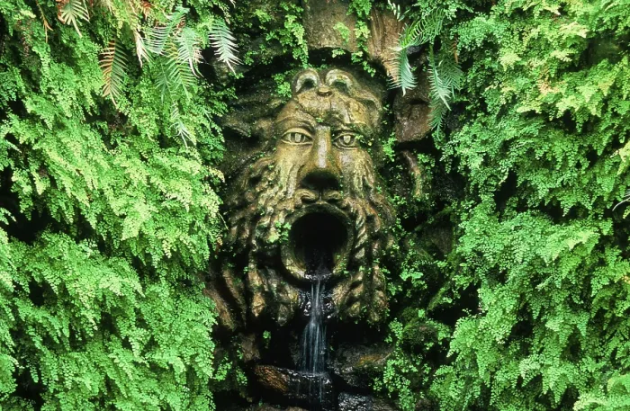 Framed Print : Fountain, Garden La Mortella