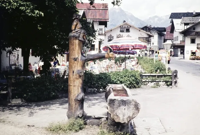 Framed Print : Fountain in the village of Seefeld, Tyrol, Austria, Europe 1960, Europe