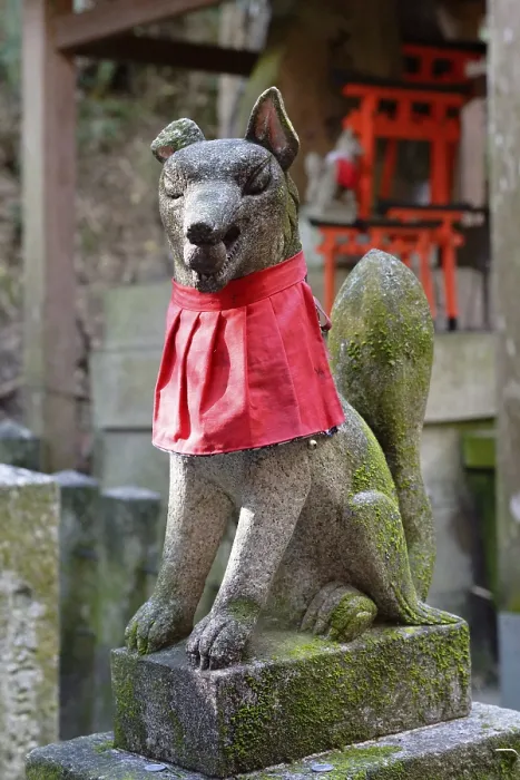 Framed Print : Fox statue, Kumataka, Fushimi Inari Shrine