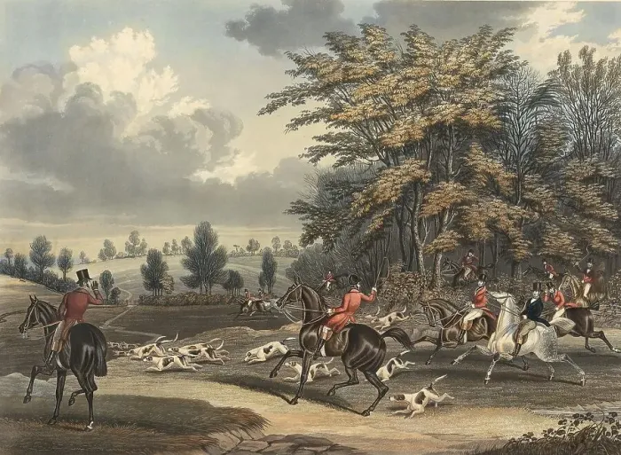 Framed Print : Foxhunt in England, 1840, Historical Framed Print : Foxhunt in England, 1840, Historical