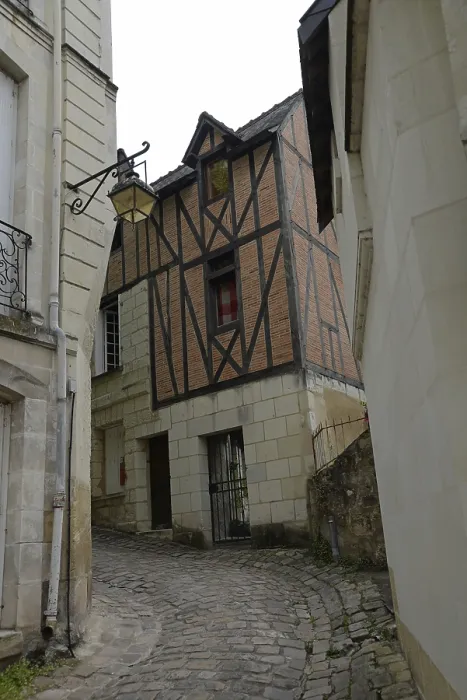 Framed Print : France, Chinon, half-timbered house