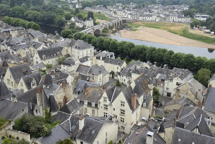 Framed Print : France, Chinon, old town, roofs