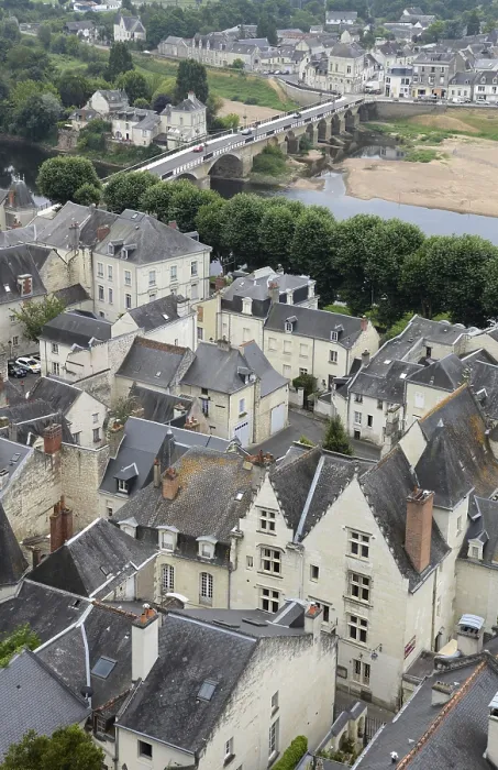 Framed Print : France, Chinon, old town, roofs