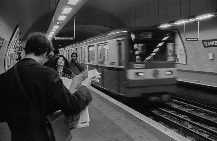Framed Print : France, Paris, 24.03.1990, Gambetta metro station