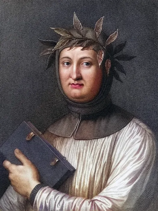 Framed Print : Francesco Petrarca alias Petrarca 1304-1374, Italian scholar, poet and humanist. From the book Gallery of Portraits, 1833, Historic, digitally restored reproduction from a 19th century original, Record date not stated Framed Print : Francesco Petrarca alias Petrarca 1304-1374, Italian scholar, poet and humanist. From the book Gallery of Portraits, 1833, Historic, digitally restored reproduction from a 19th century original, Record date not stated
