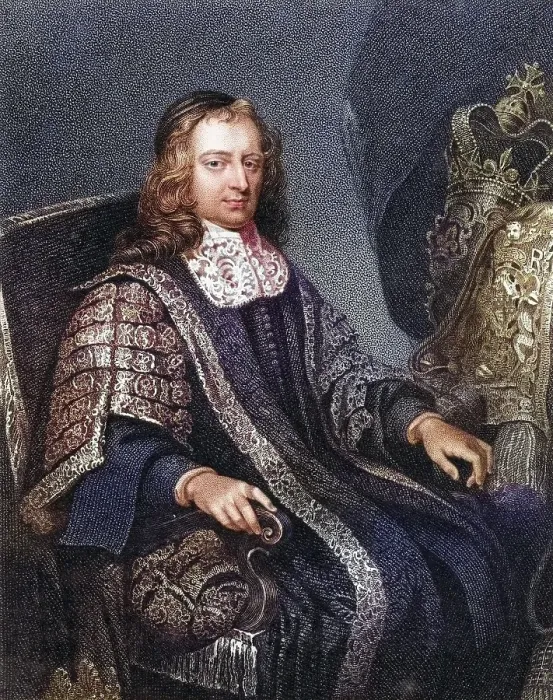 Framed Print : Francis North Lord Guildford, 1637-1685, Lord Chancellor, English jurist and advisor to King Charles II, From the book Lodge's British Portraits published in London 1823, Historic, digitally restored reproduction from a 19th century original