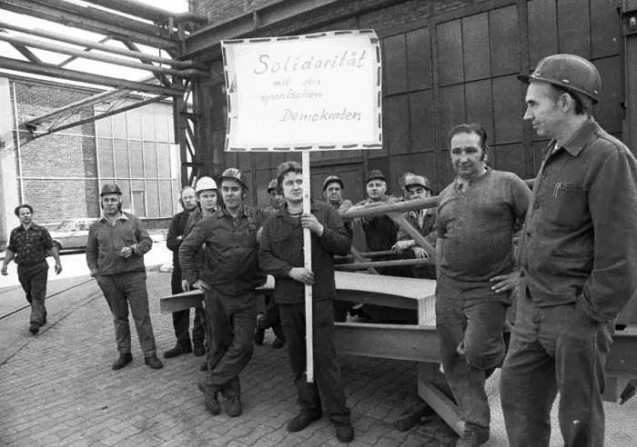 Framed Print : The Franco dictatorship's persecution of Spanish democrats prompted workers