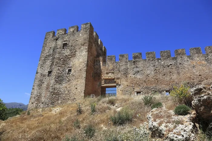 Framed Print : Frangokastello Fortress on the south coast of the Mediterranean island