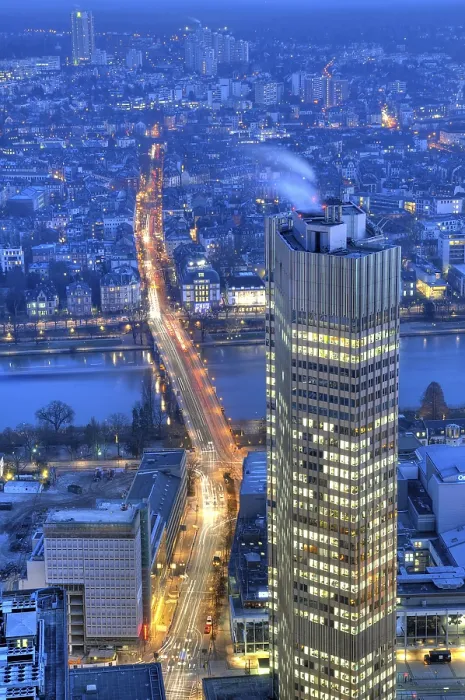Framed Print : Frankfurt, evening, skyscraper Framed Print : Frankfurt, evening, skyscraper