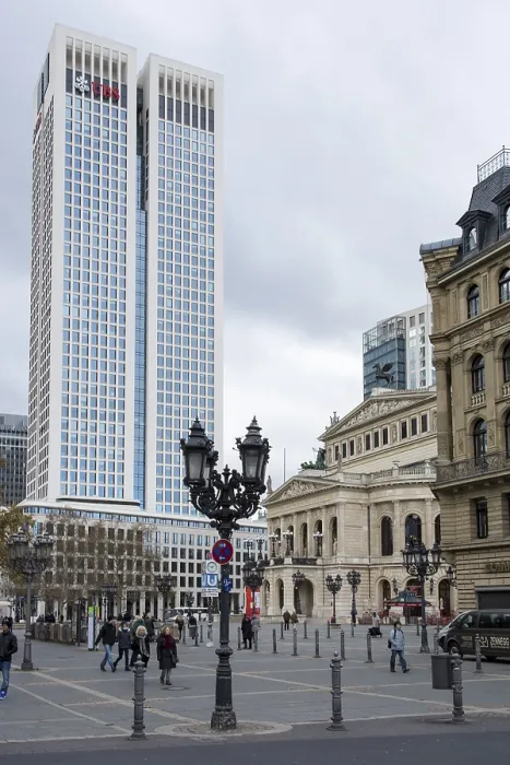 Framed Print : FRANKFURT, GERMANY, NOVEMBER 24: Tourists at the opera tower in Frankfurt Framed Print : FRANKFURT, GERMANY, NOVEMBER 24: Tourists at the opera tower in Frankfurt