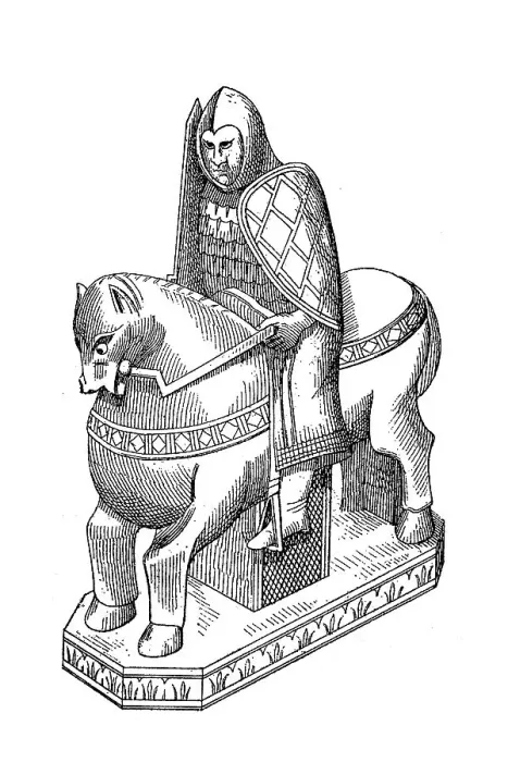 Framed Print : Frankish horseman, knight, c. 750
