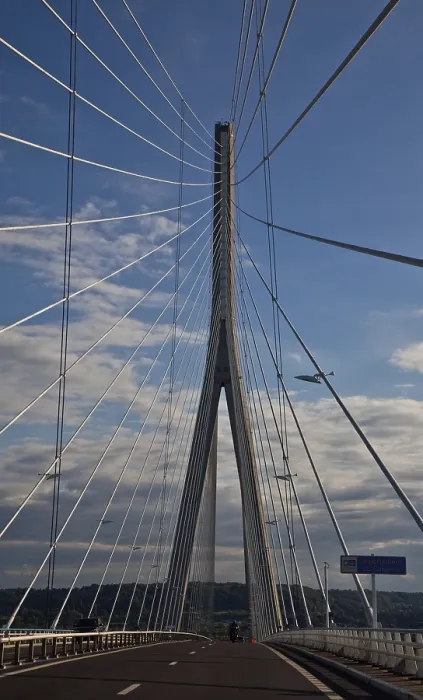 Framed Print : Frankr Pont de Normandie, cable-stayed bridge over the Seine estuary built 1988-94 main span 856m total length 2141m