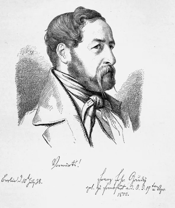Framed Print : Franz von Gaudy (1800 - 1840), poet