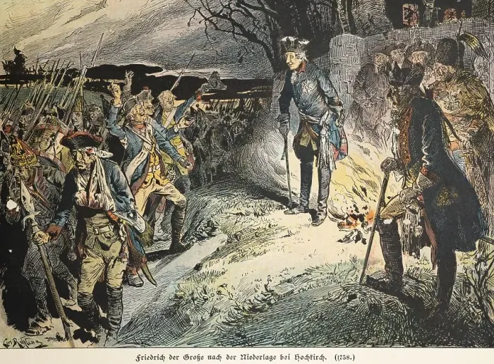 Framed Print : Frederick the Great after the defeat at Hochkirch in 1758 Framed Print : Frederick the Great after the defeat at Hochkirch in 1758