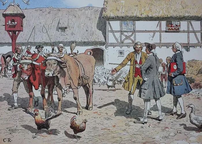 Framed Print : Frederick the Great, Frederick II 1712-1786 as a young prince on the farmland near Kuestrin