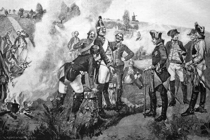 Framed Print : Frederick the Great, among his grenadiers