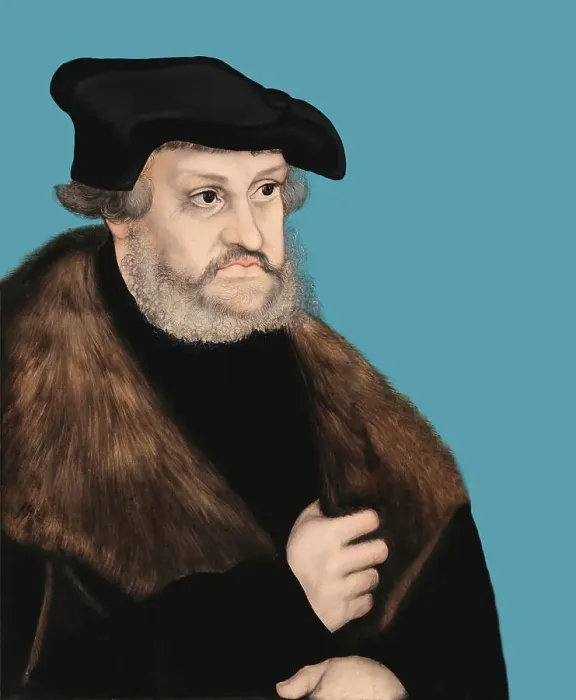 Framed Print : Frederick III or Frederick the Wise, 1463 - 1525, Prince-elector of Saxony, digitally edited after a painting by Lucas Cranach the Elder, Friedrich III. oder Friedrich der Weise, 1463 - 1525, Kurfuerst von Sachsen