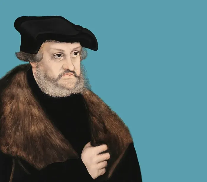 Framed Print : Frederick III or Frederick the Wise, 1463 - 1525, Prince-elector of Saxony, digitally edited after a painting by Lucas Cranach the Elder, Friedrich III. oder Friedrich der Weise, 1463 - 1525, Kurfuerst von Sachsen