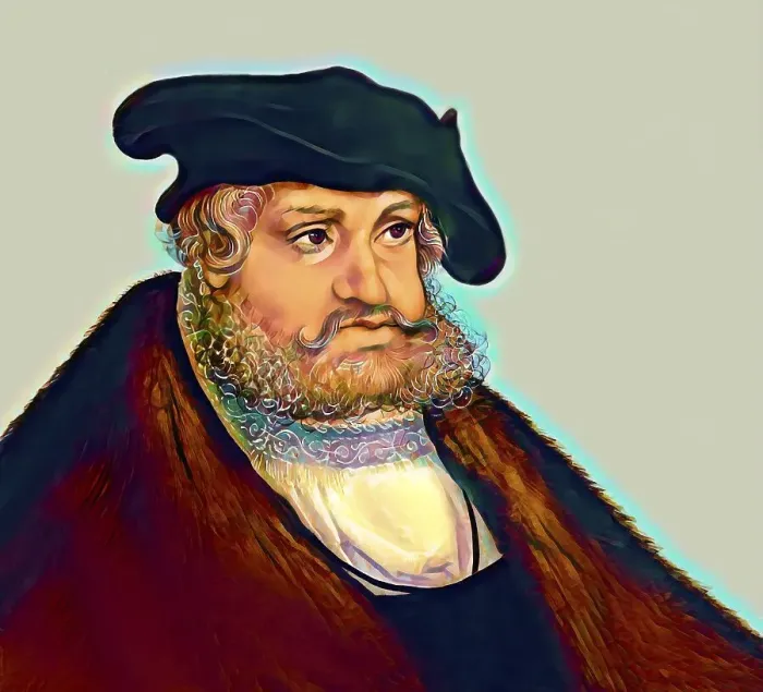 Framed Print : Frederick III or Frederick the Wise, 1463 - 1525, Prince-elector of Saxony, digitally edited after a painting by Lucas Cranach the Elder, Friedrich III. oder Friedrich der Weise, 1463 - 1525, Kurfuerst von Sachsen