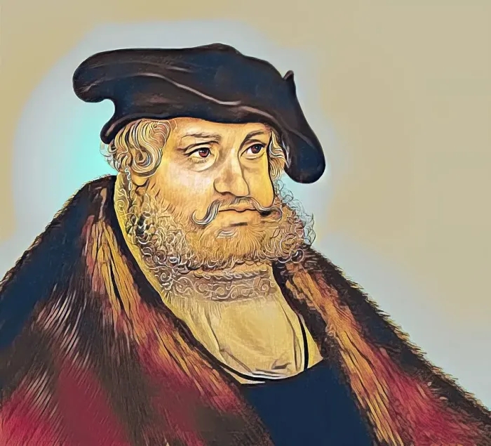 Framed Print : Frederick III or Frederick the Wise, 1463 - 1525, Prince-elector of Saxony, digitally edited after a painting by Lucas Cranach the Elder, Friedrich III. oder Friedrich der Weise, 1463 - 1525, Kurfuerst von Sachsen