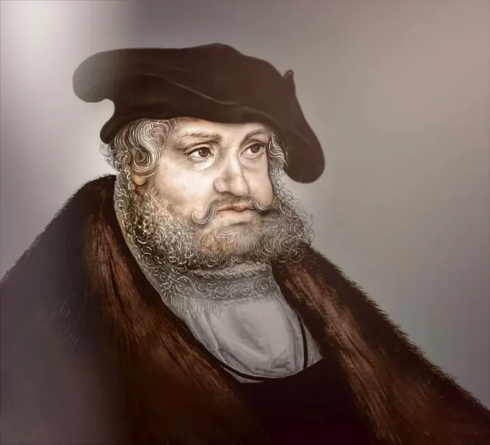 Framed Print : Frederick III or Frederick the Wise, 1463 - 1525, Prince-elector of Saxony, digitally edited after a painting by Lucas Cranach the Elder, Friedrich III. oder Friedrich der Weise, 1463 - 1525, Kurfuerst von Sachsen