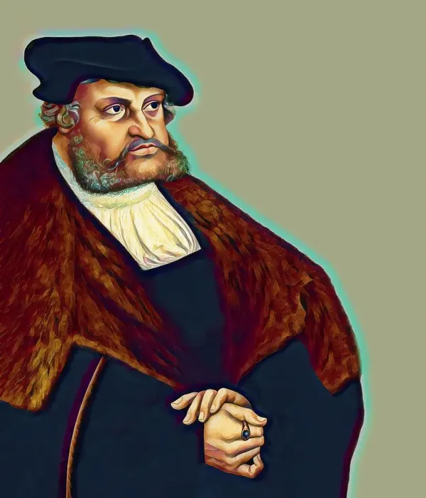Framed Print : Frederick III or Frederick the Wise, 1463 - 1525, Prince-elector of Saxony, digitally edited after a painting by Lucas Cranach the Elder, Friedrich III. oder Friedrich der Weise, 1463 - 1525, Kurfuerst von Sachsen