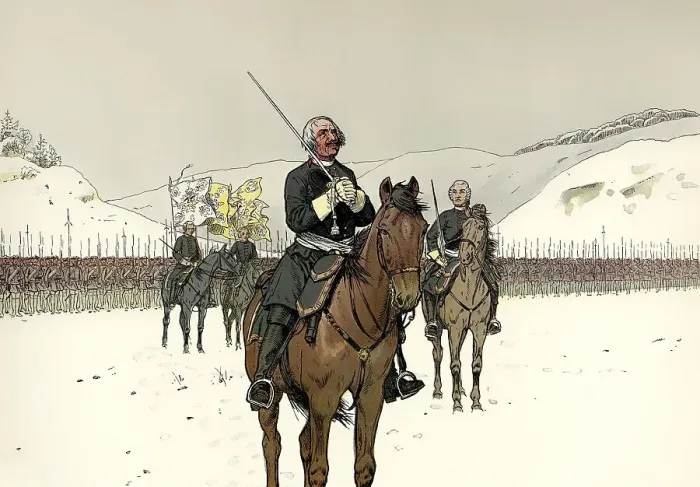Framed Print : Frederick praying before the battle of Kesselsdorf