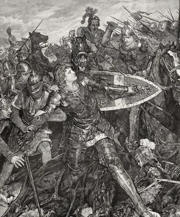 Framed Print : Frederick's capture at ths battle of Muehldorf Framed Print : Frederick's capture at ths battle of Muehldorf