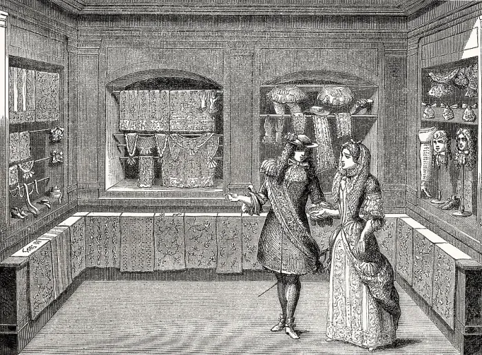 Framed Print : French boutique, 17th century
