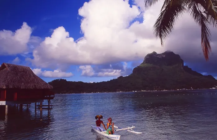 Framed Print : French Polynesia: Bora Bora Sunset Cruise